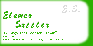 elemer sattler business card